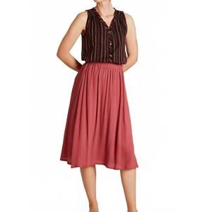 NEW TRANQUILLO breezy midi skirt in rose